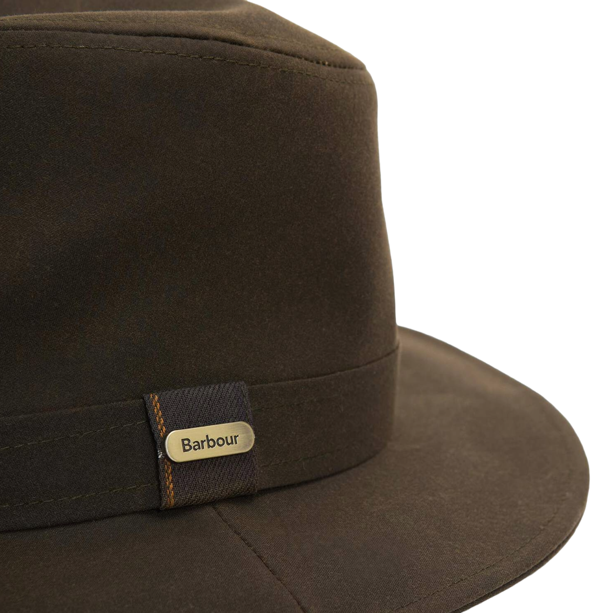 Barbour Vintage Wax Bushman Hat, olive, brim view