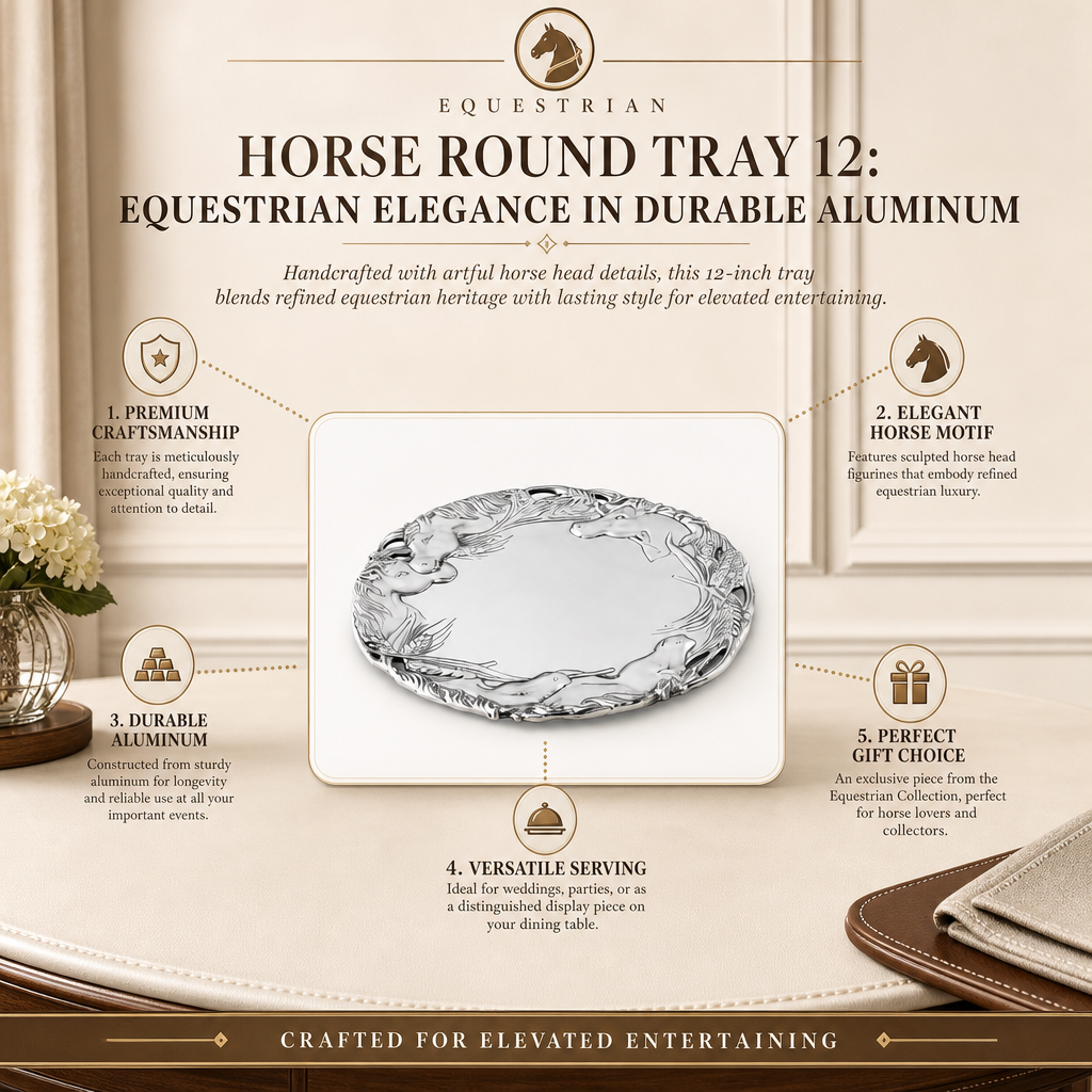 Arthur Court Designs Horse head 12" Round Tray