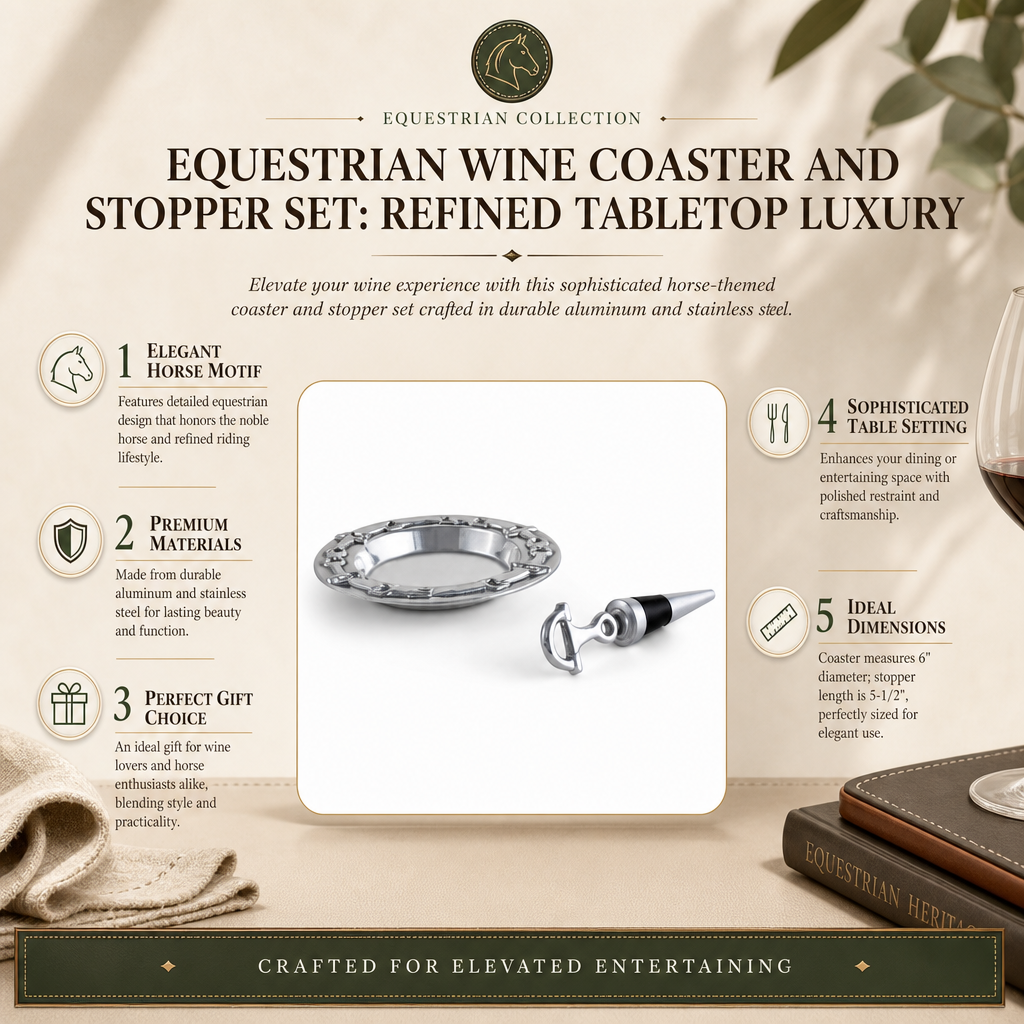 Arthur Court Designs - Equestrian Wine Coaster and Stopper Set