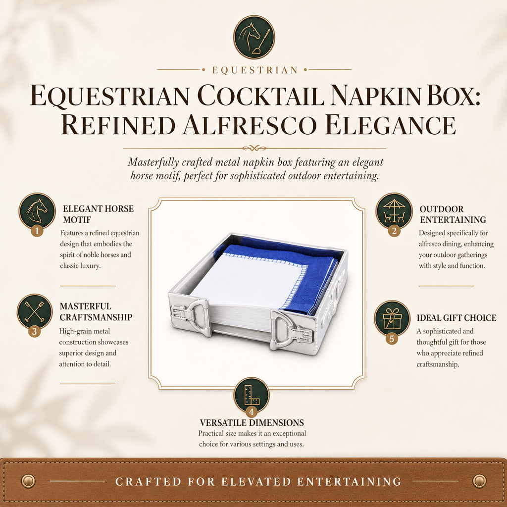 Arthur Court Designs - Equestrian Snaffle Accent Cocktail Napkin Box