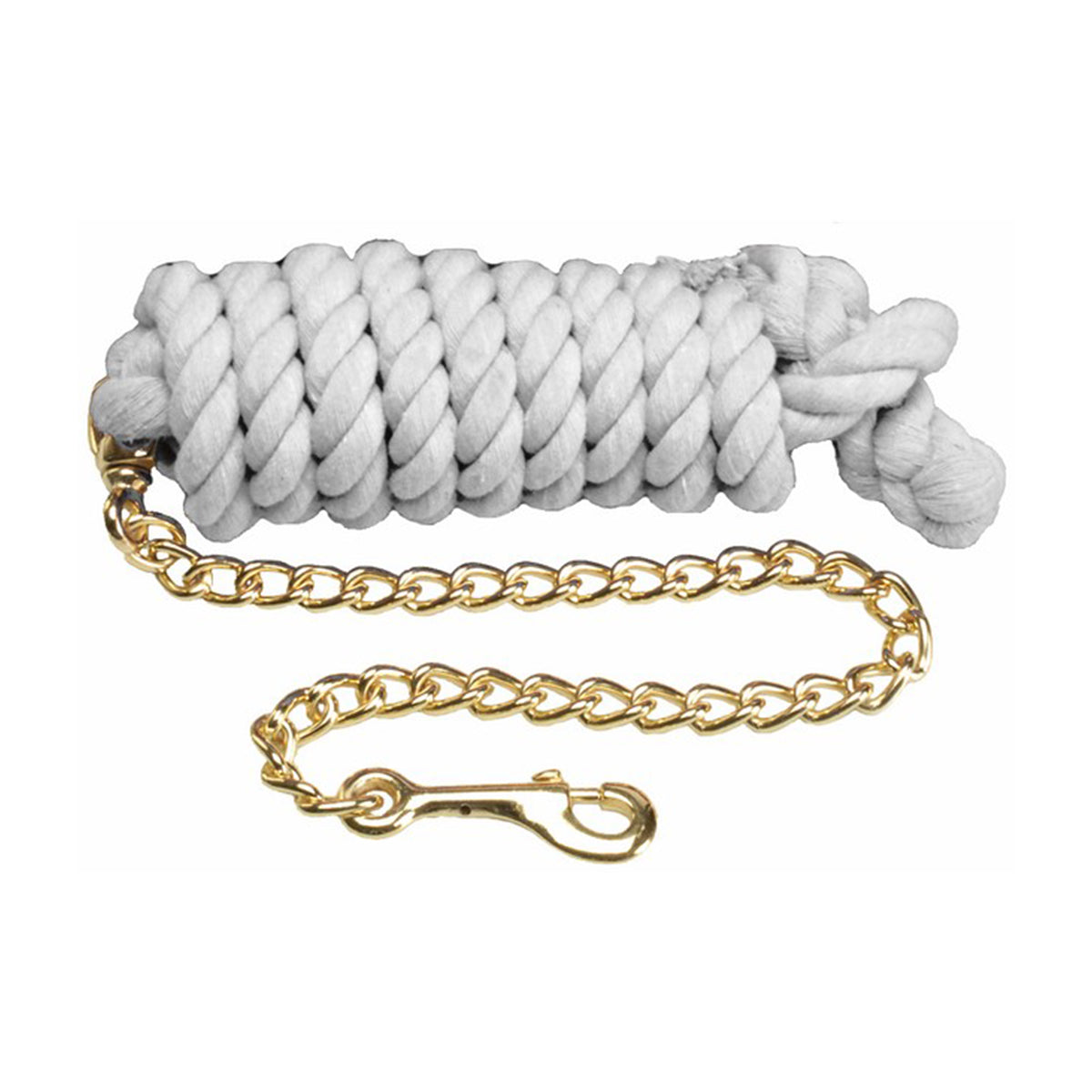 Cotton Lead Rope with Brass Plated Chain and Snap