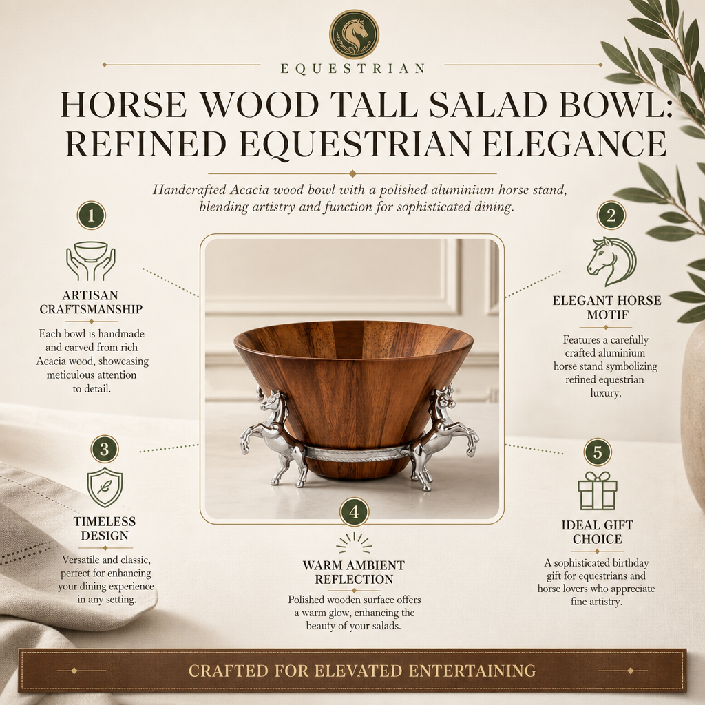 Arthur Court Designs - Horse Wood Tall Salad Bowl