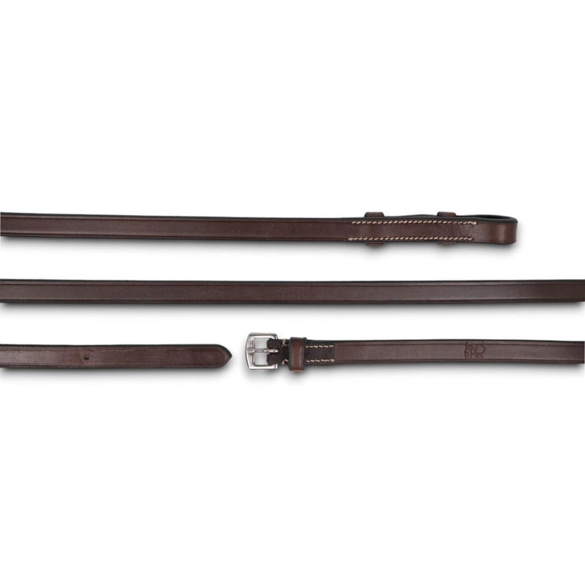 AJR 4/8" Hunter Flat Curb Rein with Silver Buckle