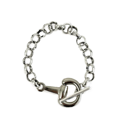 V2 Designs Silver Eggbutt Snaffle Bracelet