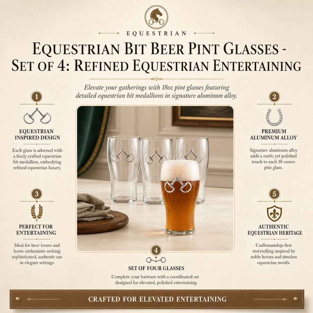 Arthur Court Designs - Equestrian Bit Beer Pint Glasses - Set of 4
