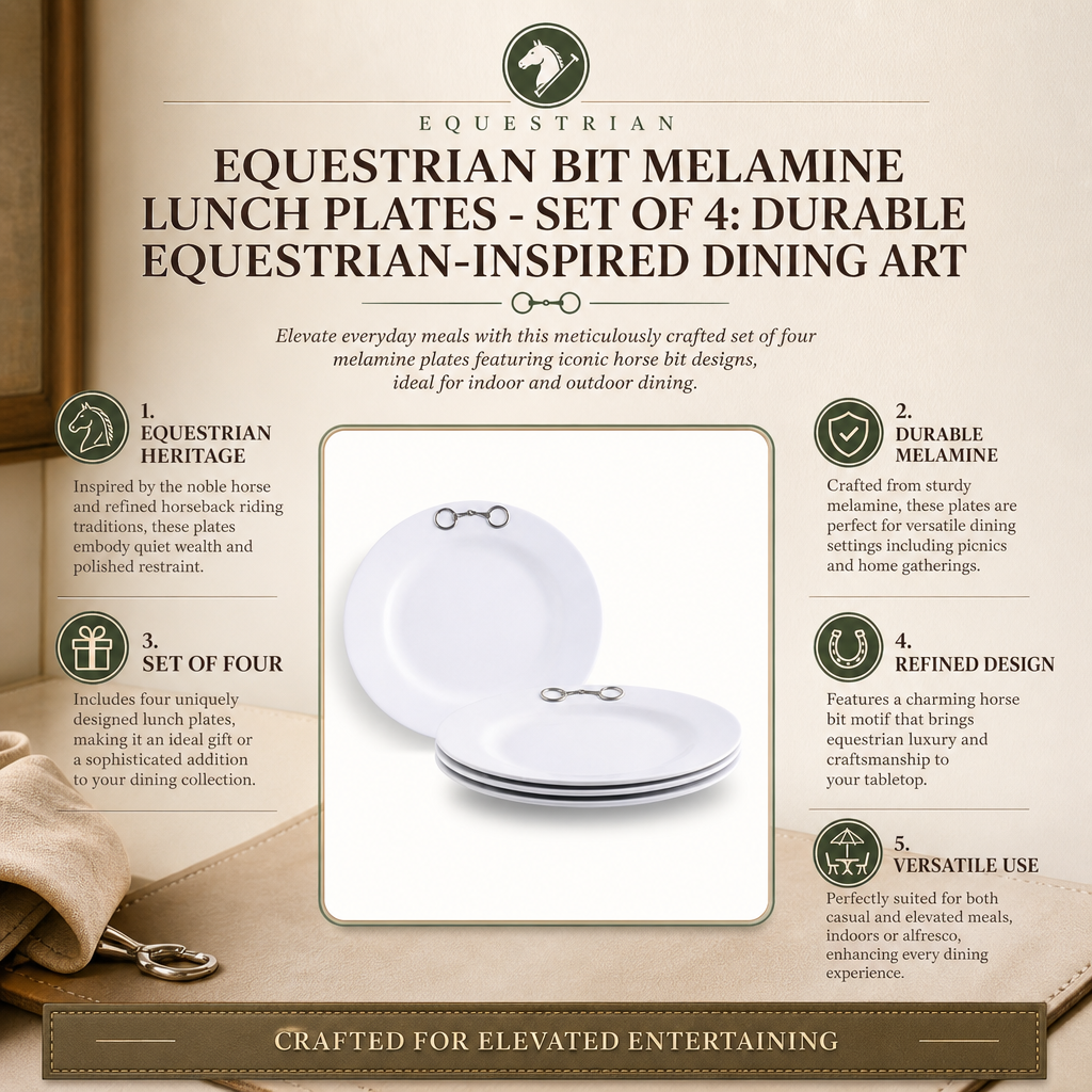 Arthur Court Designs - Equestrian Bit Melamine Lunch Plates - Set of 4