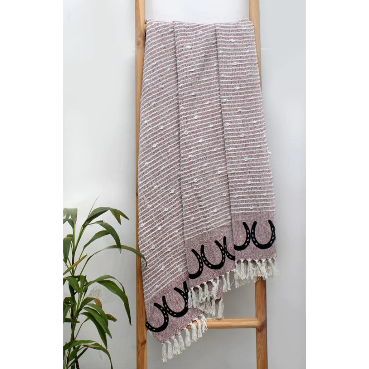 AWST Int'l Cotton Throw with Horseshoes