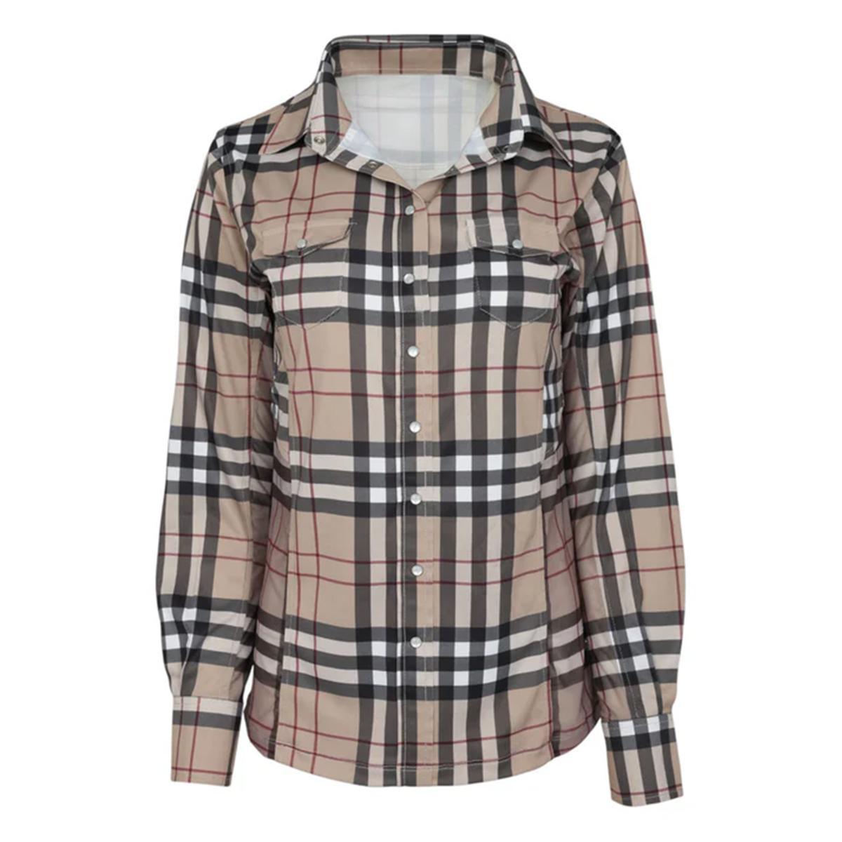 Dapplebay Women's Holiday Plaid Western Top