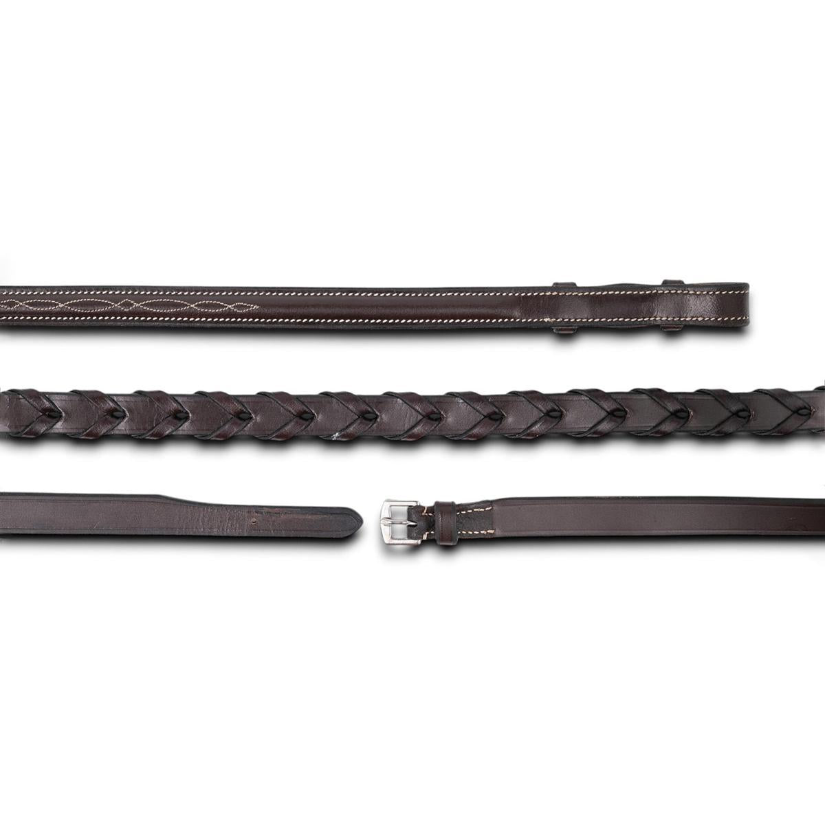 Jake Adams Raised Fancy Stitched Leather Laced Reins