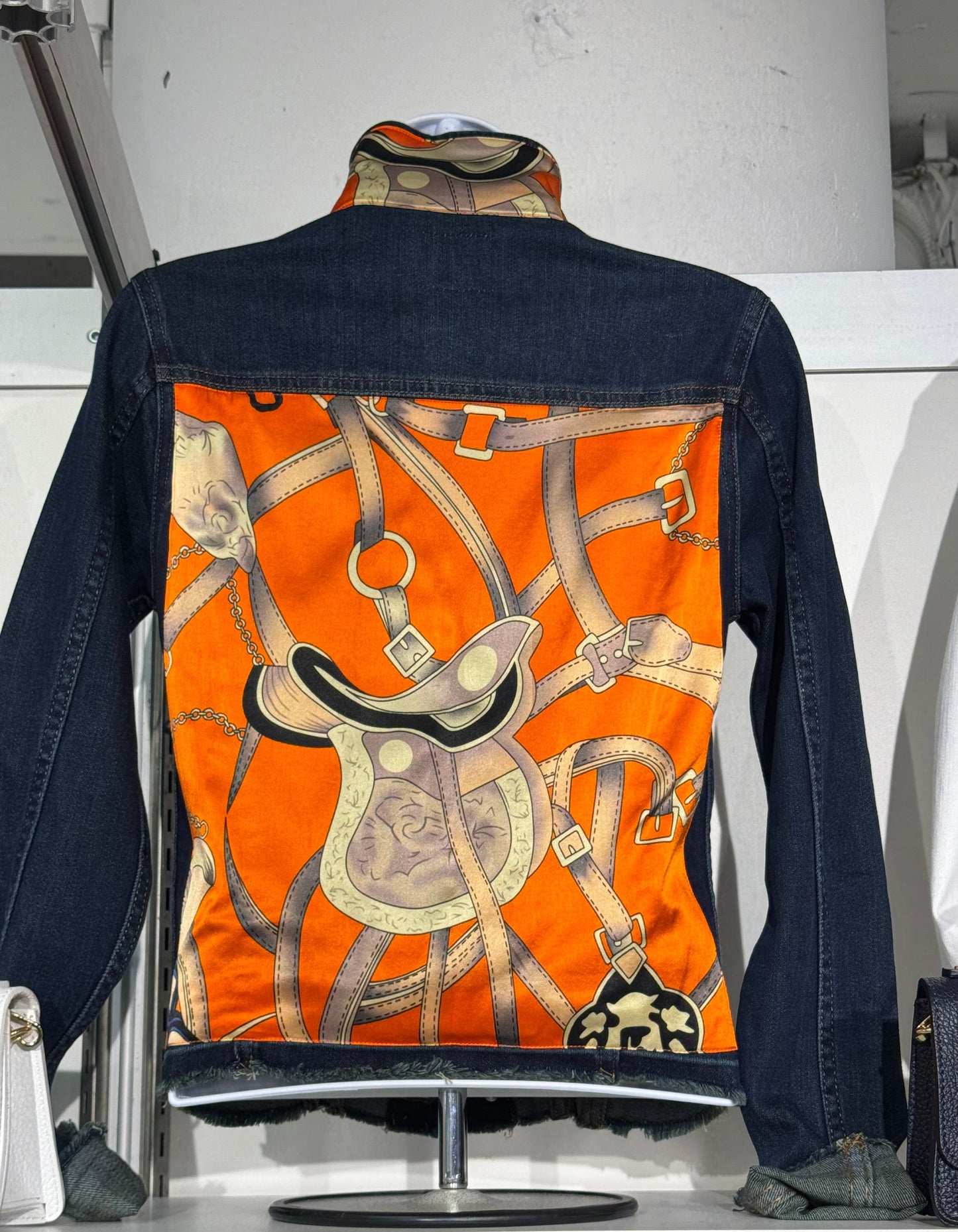 Stacy Bradley Design, The Dark Denim Jacket - Orange Equestrian