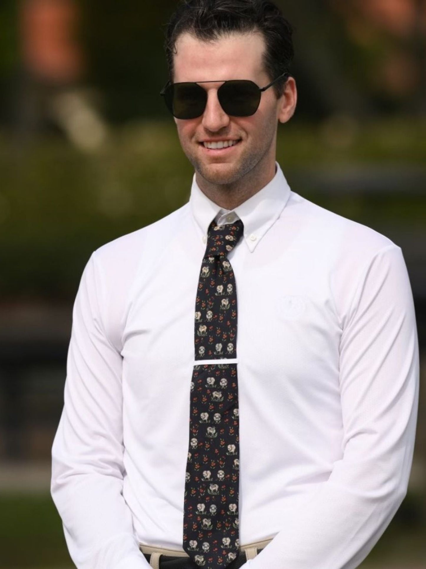 Essex Classics Men's Solid White Talent Yarn Long Sleeve Show Shirt