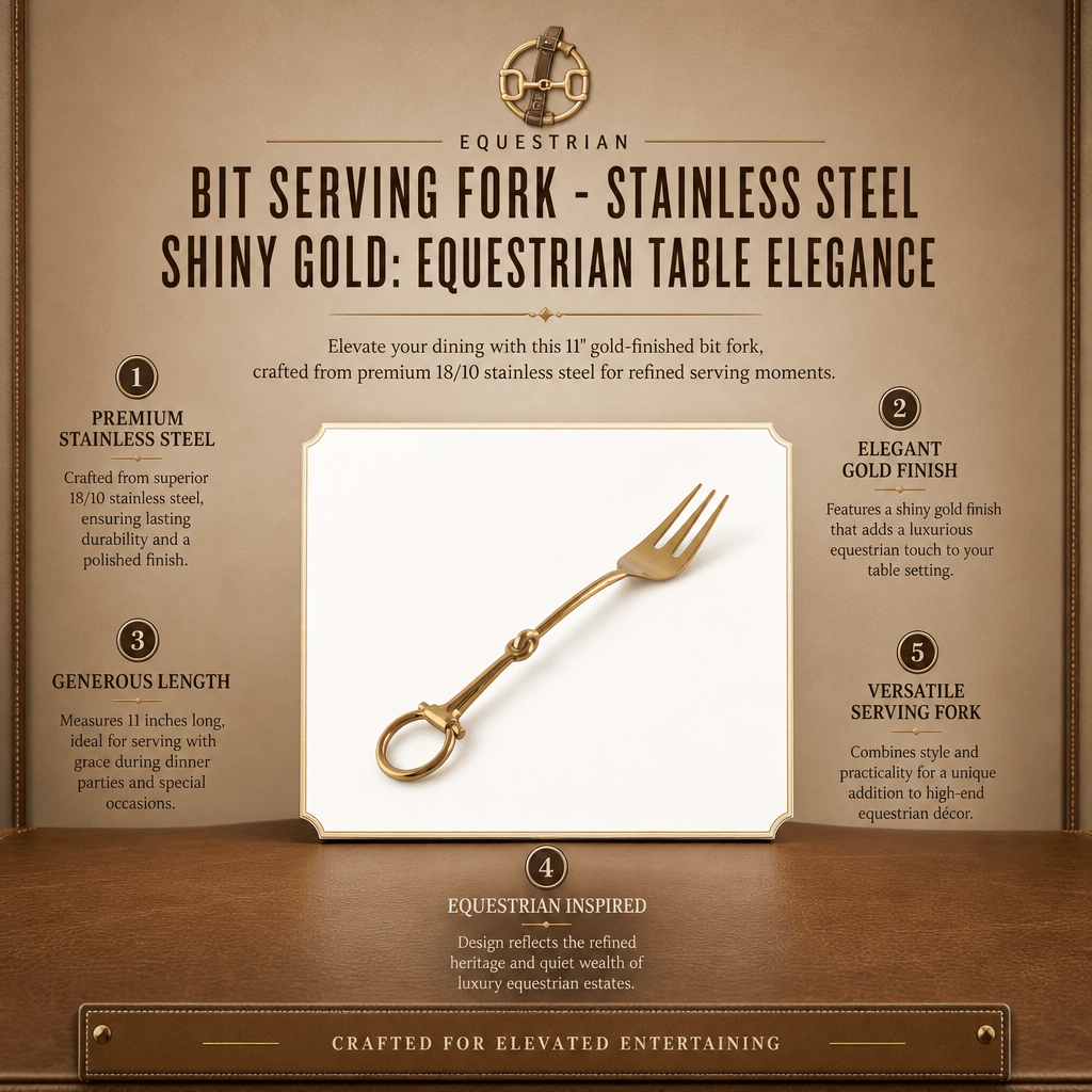 Vagabond House - Bit Serving Fork - Stainless Steel Shiny Gold