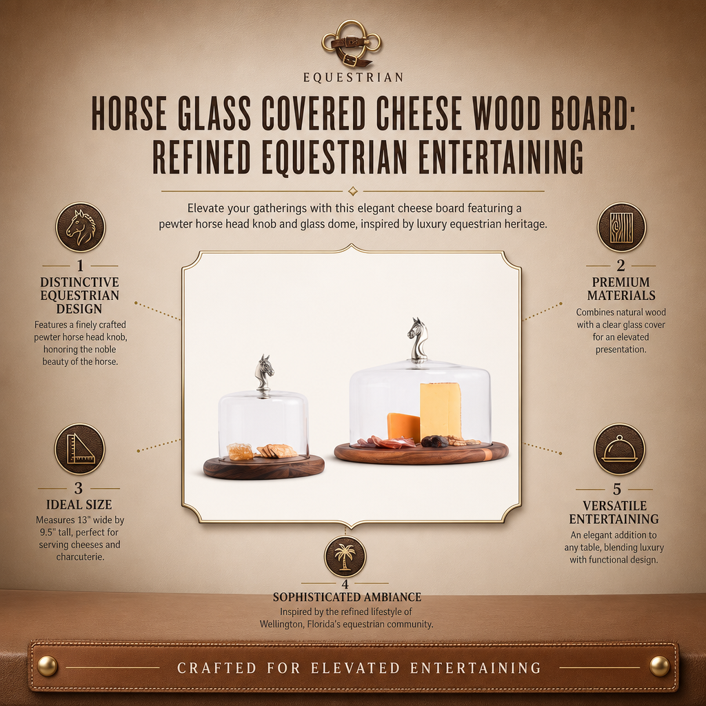 Vagabond House Horse Glass Covered Cheese Wood Board