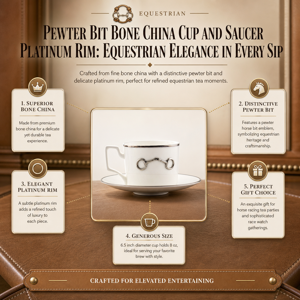 Vagabond House - Pewter Bit Bone China Cup and Saucer Platinum Rim