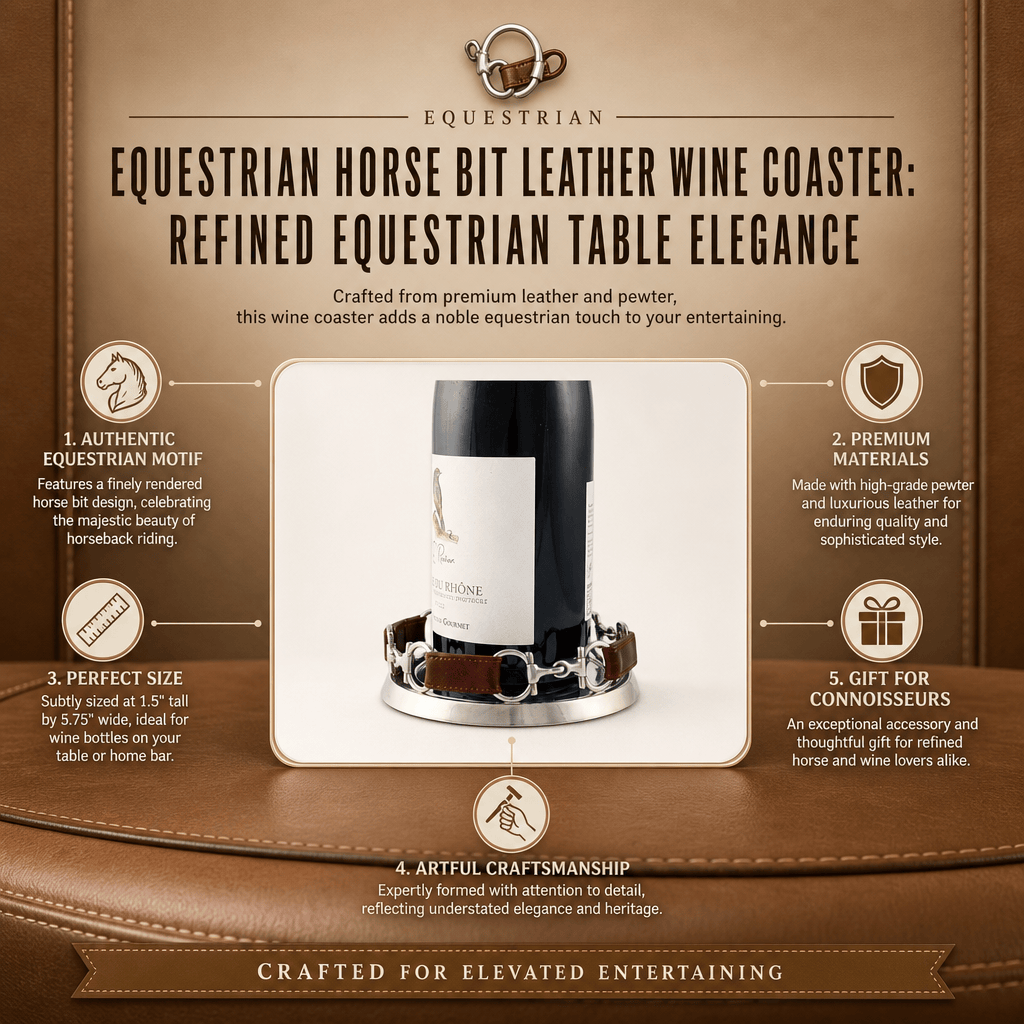 Vagabond House - Equestrian Horse Bit Leather Wine Coaster