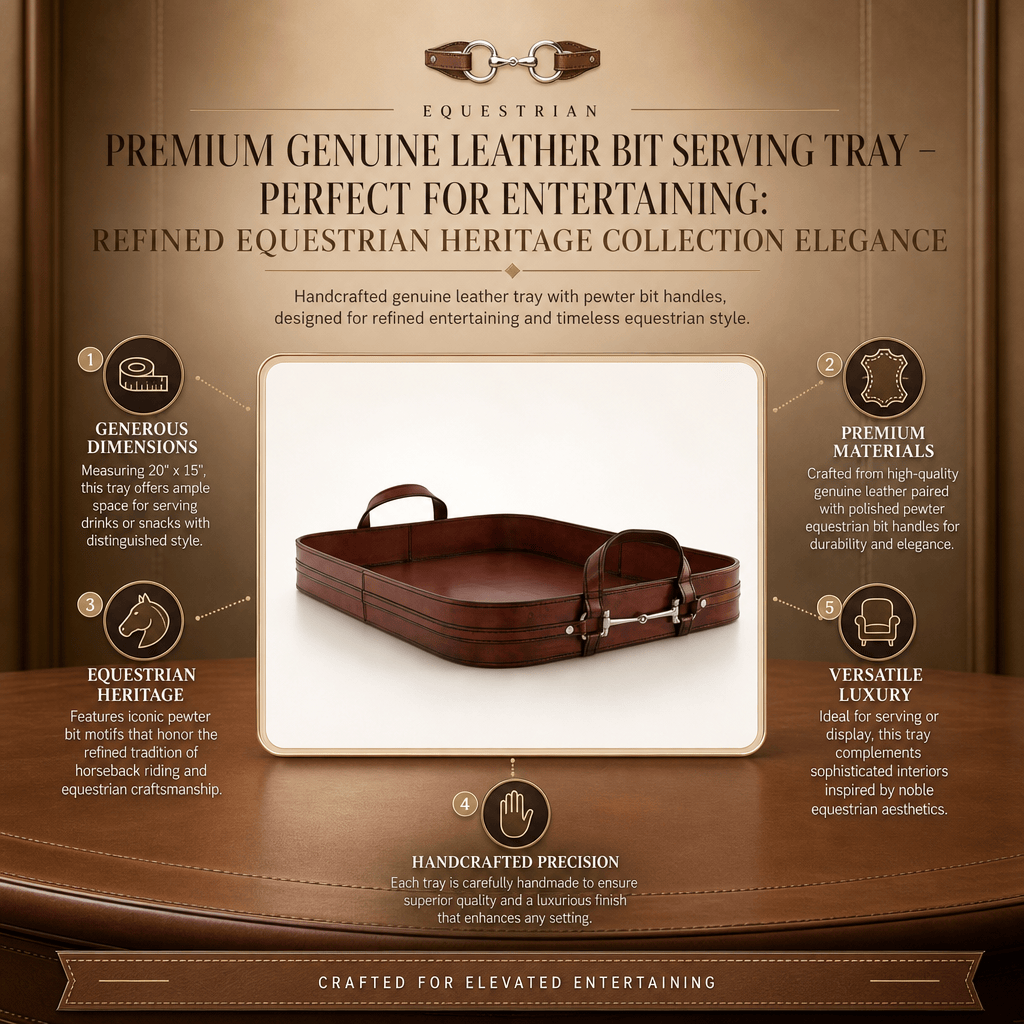 Vagabond House - Premium Genuine Leather Bit Serving Tray – Perfect for Entertaining