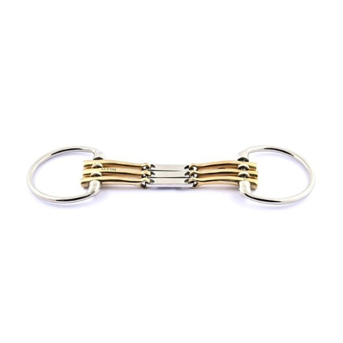 Jump'in Triple cannon French mouth Eggbutt Dee Ring bit with flats