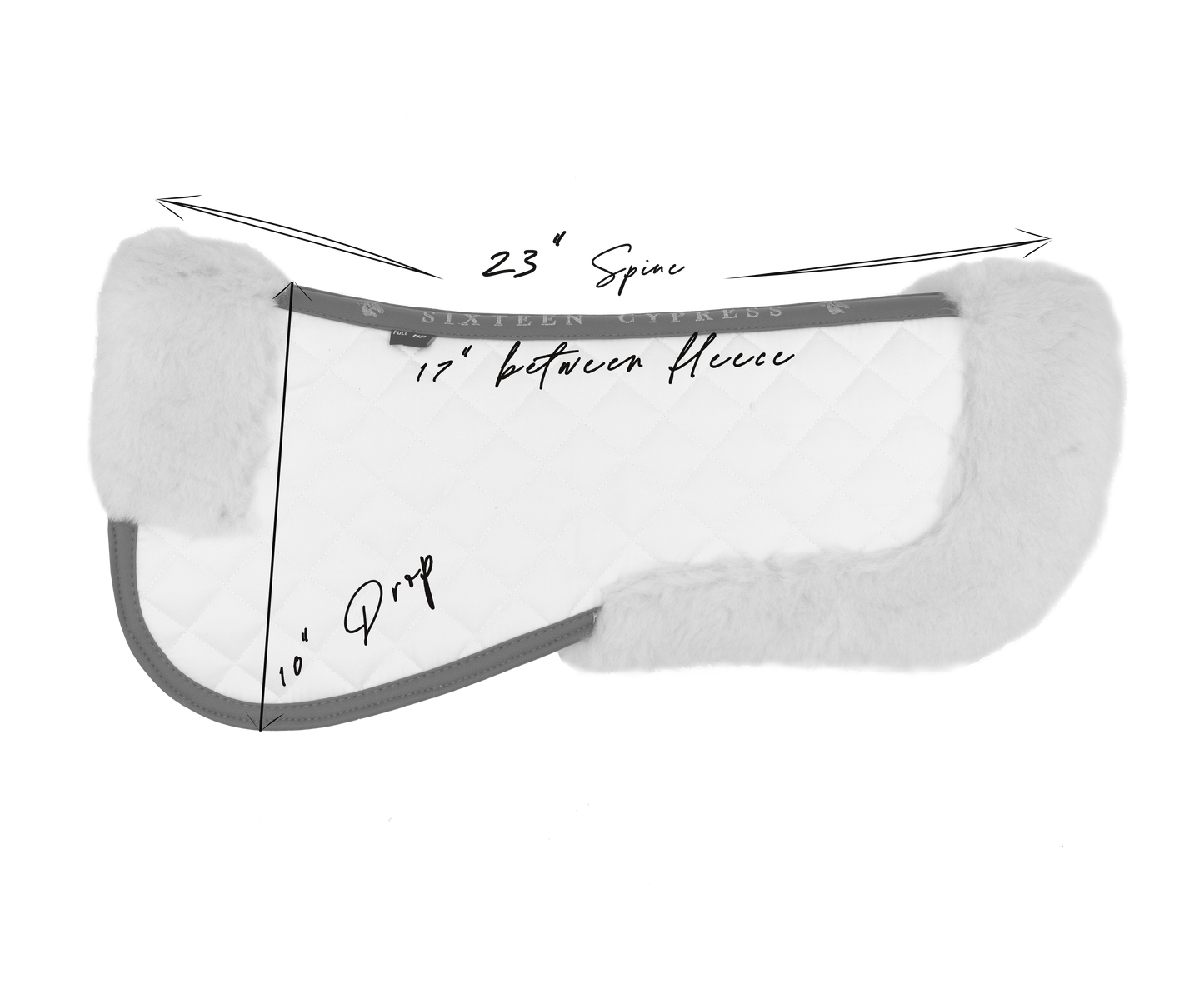 Sixteen Cypress Wool Fleece Half Pad, Herringbone & Cognac