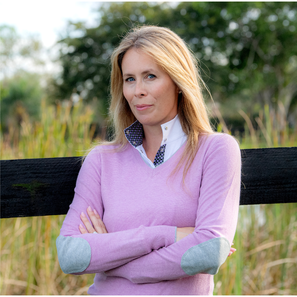 Essex Classics Mauve with Grey Trey V-Neck Sweater