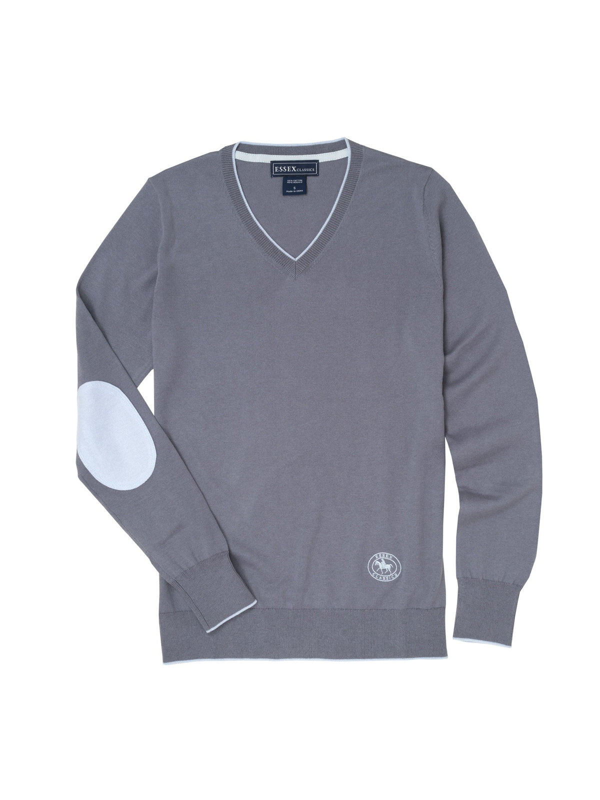 Essex Classics Slate Grey Trey V-Neck Sweater