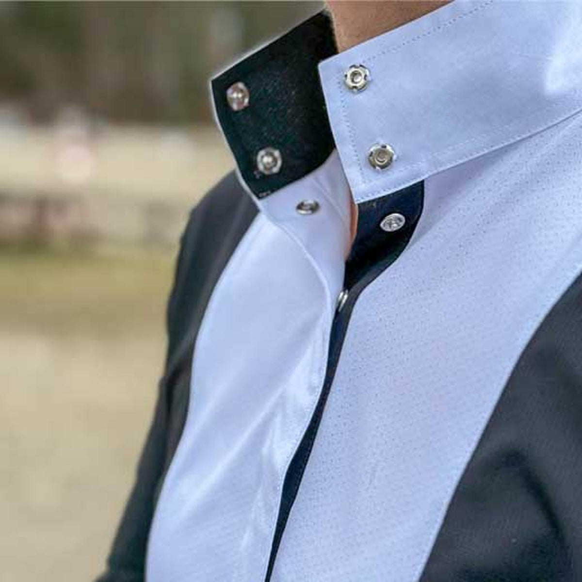 Essex Classics Girls "Luna II" Black Self Trim Short Sleeve Performance Show Shirt