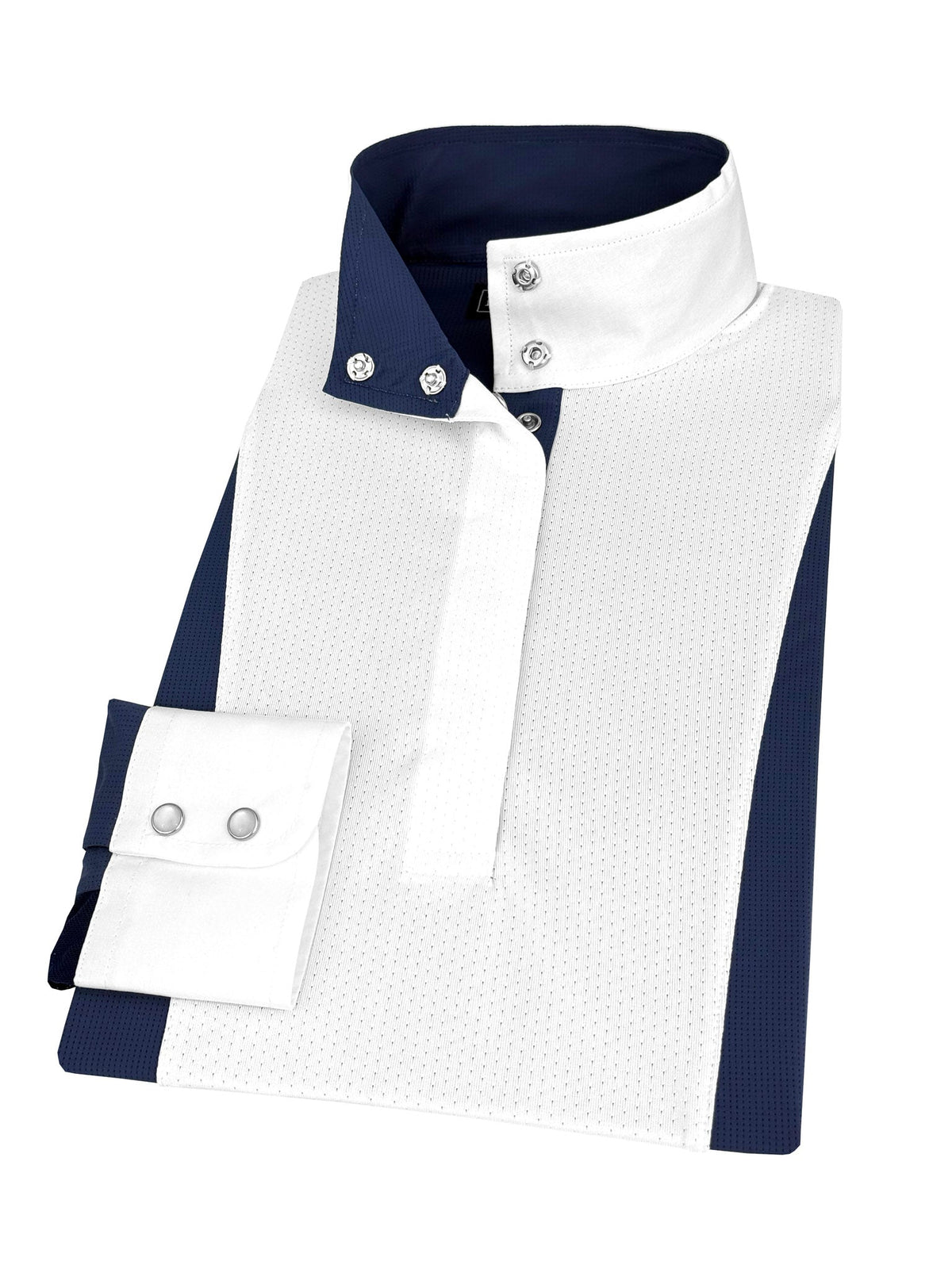 Essex Classics Girls "Luna II" Marine Blue Self-Trim Long Sleeve Performance Show Shirt