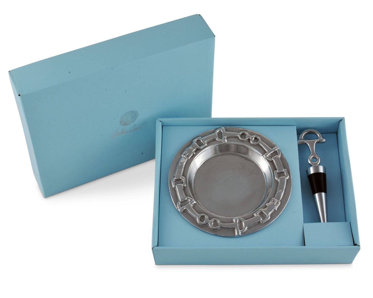 Arthur Court Designs - Equestrian Wine Coaster and Stopper Set