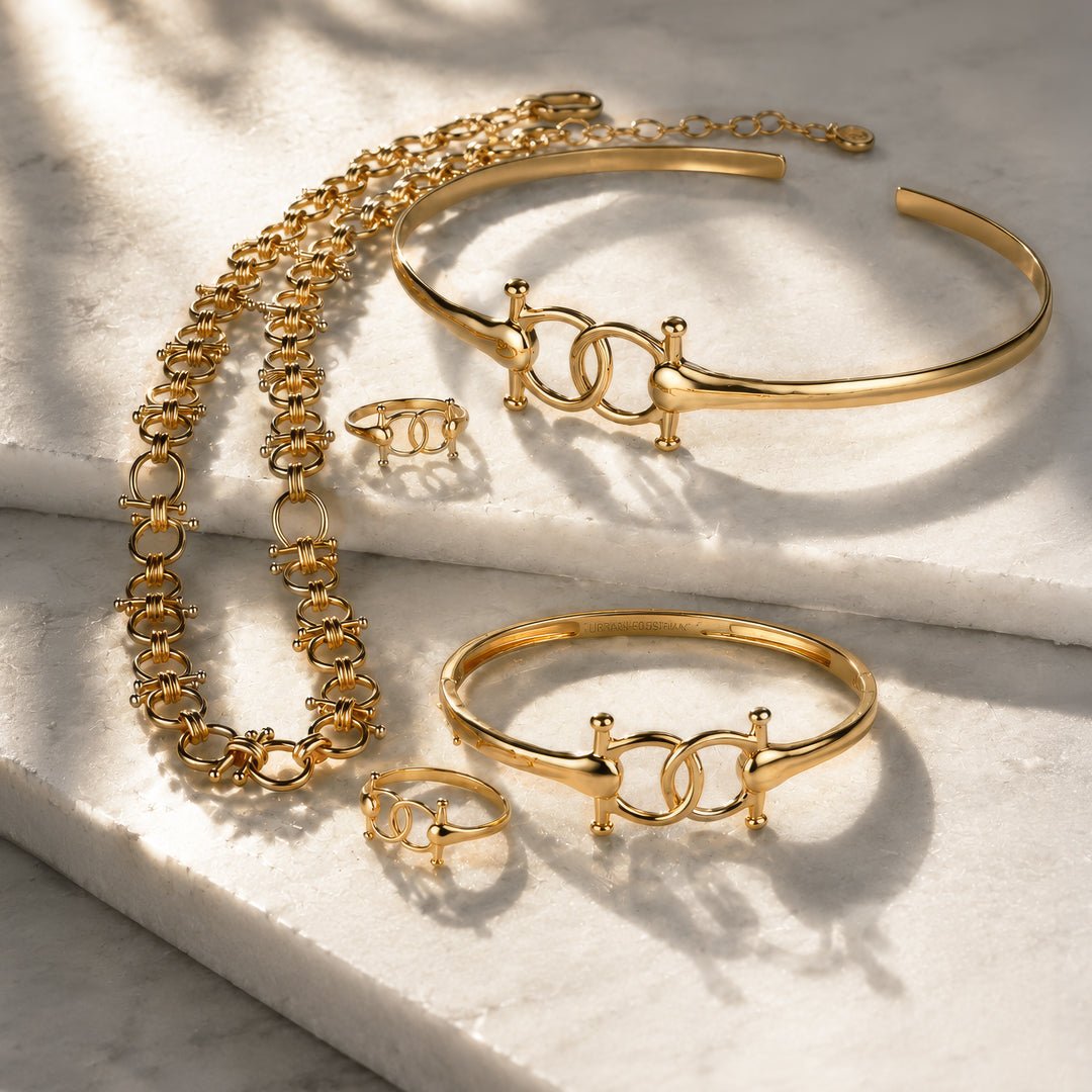Urban Equestrian Bocara - Horse Bit Chain Link Equestrian Necklace in Gold