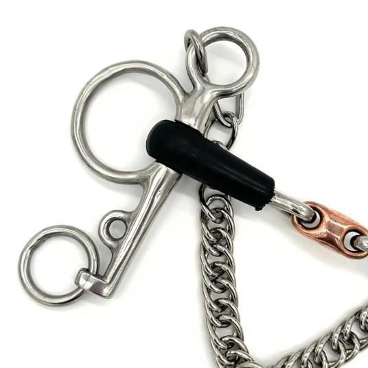 AJR Rubber Copper French Link Pelham Bit