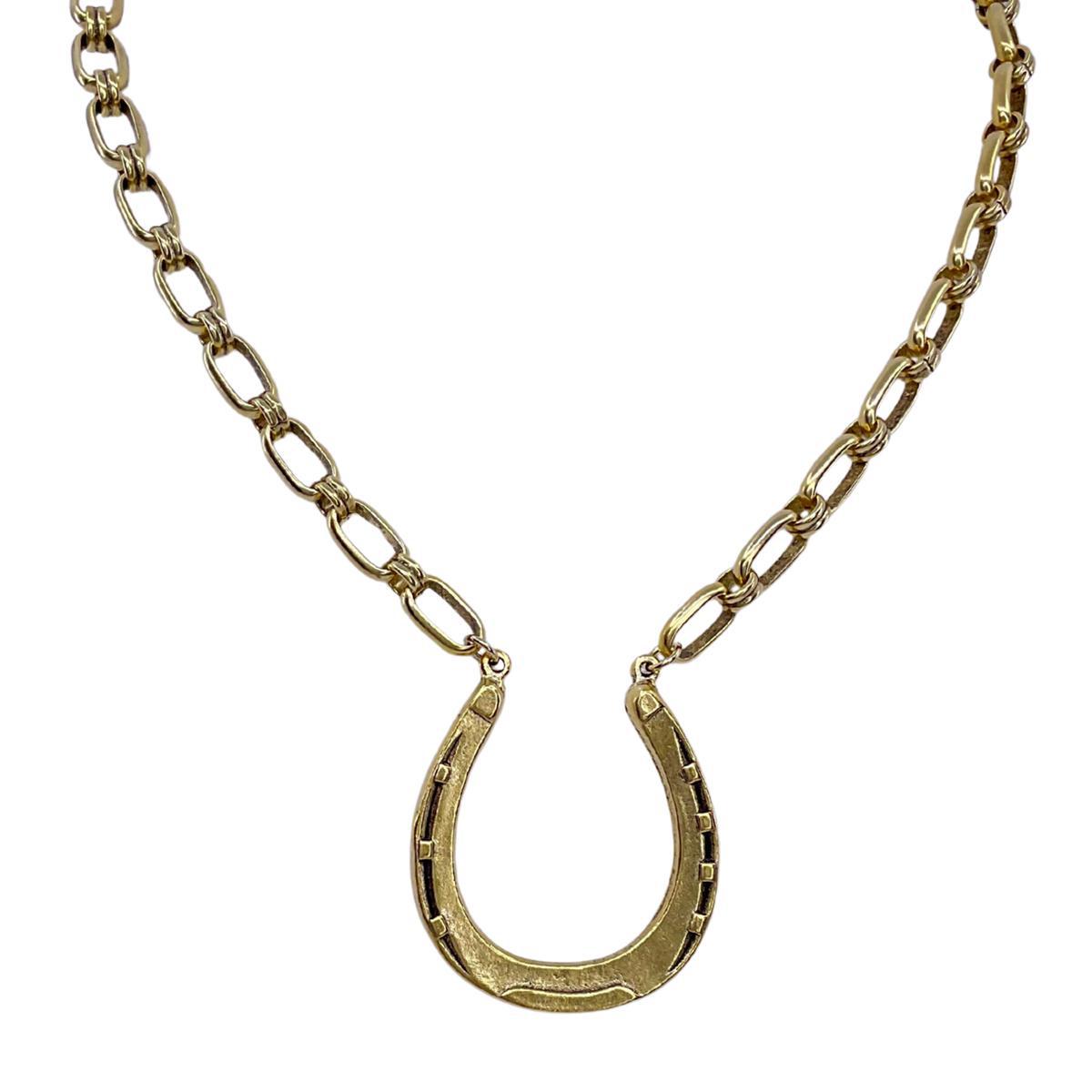 Erin Knight Designs Vintage Reproduction Gold Plated Horseshoe Necklace