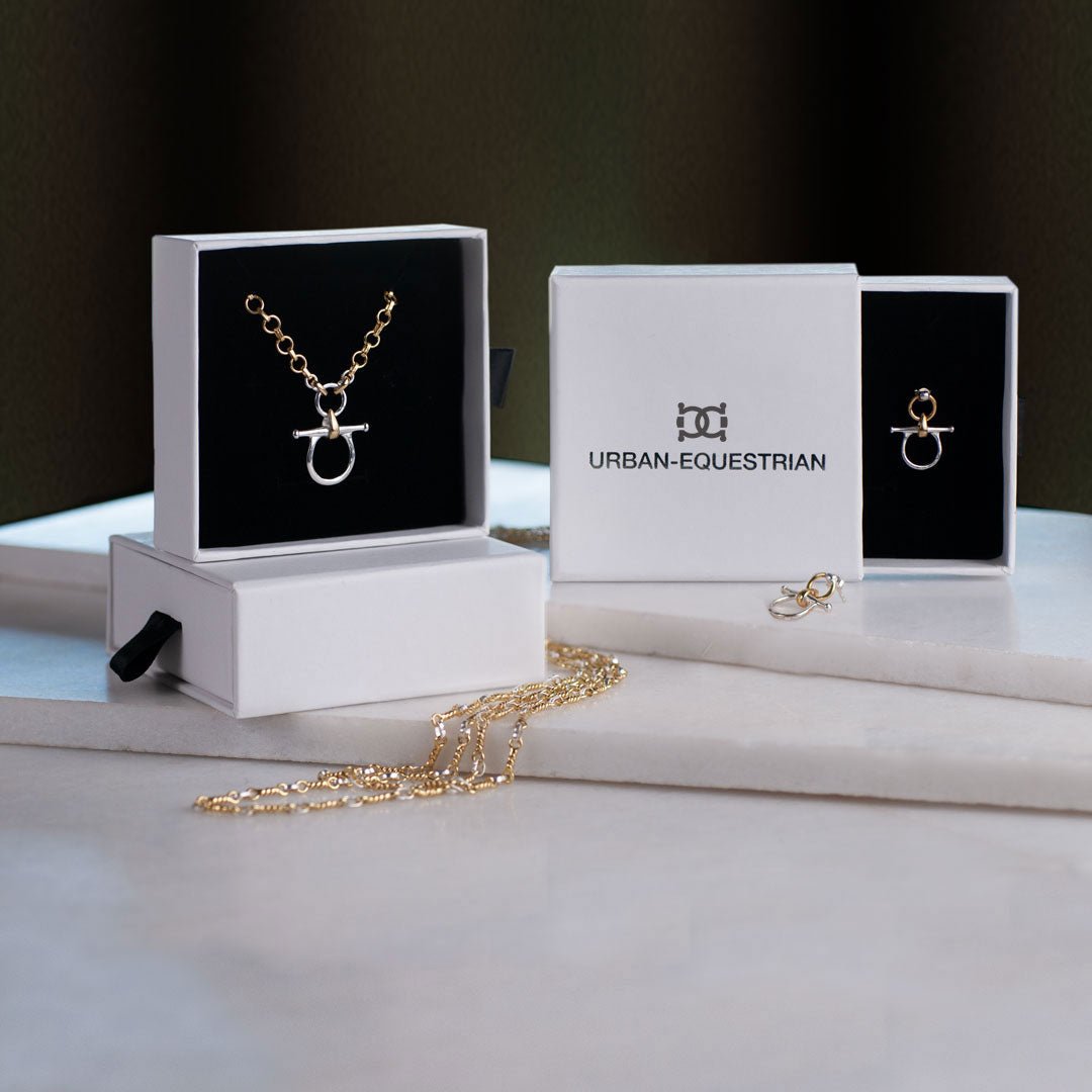 Urban Equestrian Chelsea - Two Tone Equestrian Horse Bit Necklace