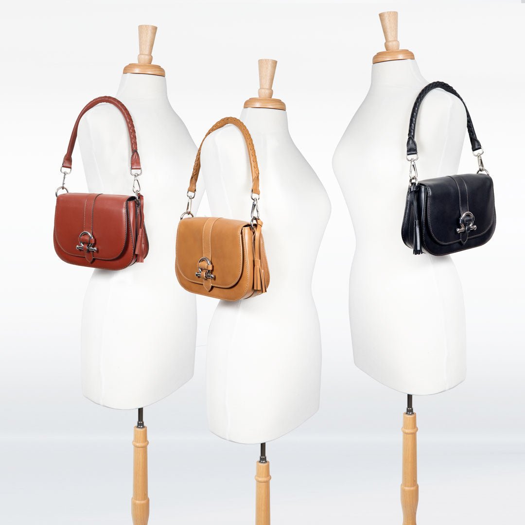 Urban Equestrian Del Rey - Equestrian Horse Bit Crossbody Luxury Leather Handbag in Cognac