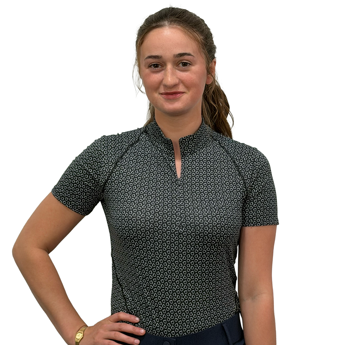 RJ Classics Women's Lucy 2.0 Short Sleeve Training Shirt-Stirrups-Front View