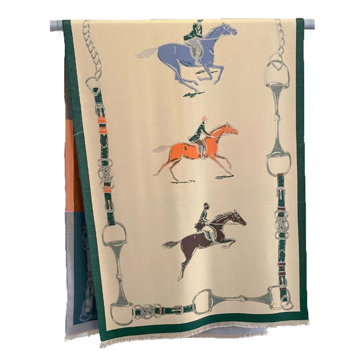 AWST Int'l Hunter Horses Acrylic Cashmere Scarf
