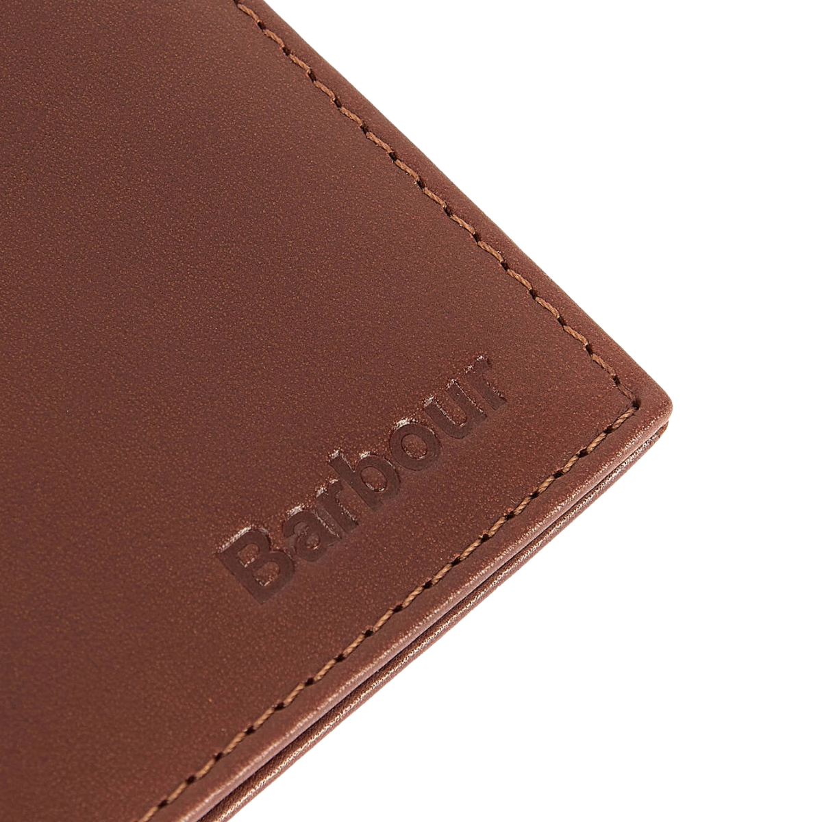 Barbour Colwell Leather Billfold Wallet, Brown classic, logo view