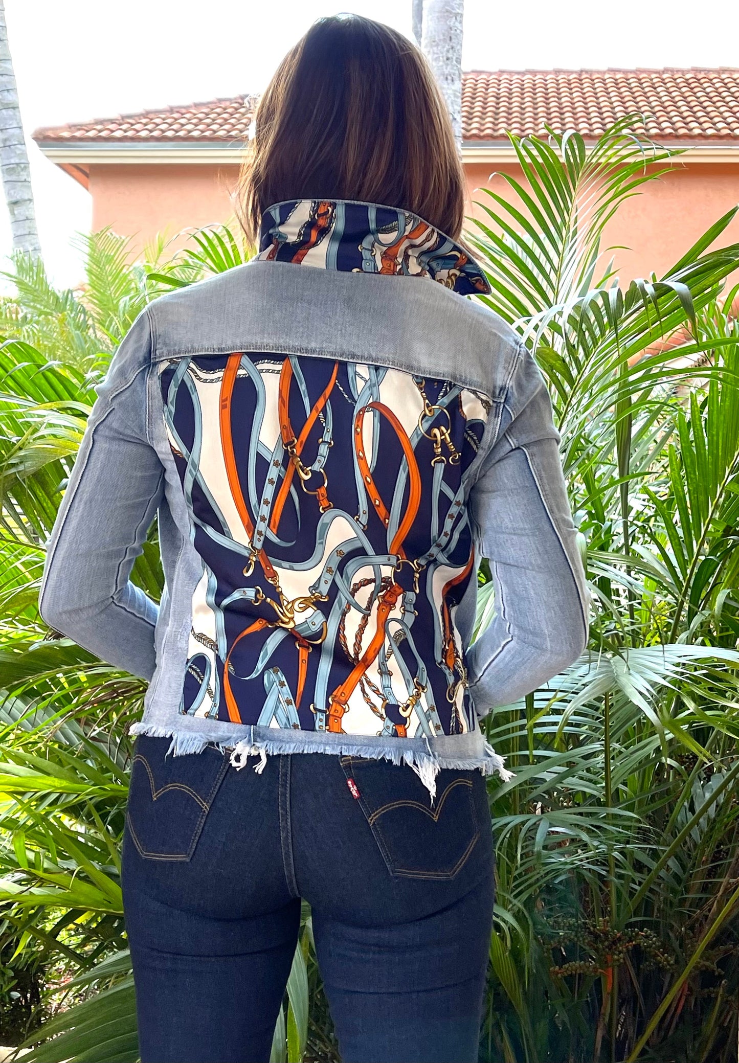 Stacy Bradley Design, Light Denim Jacket - Navy Straps