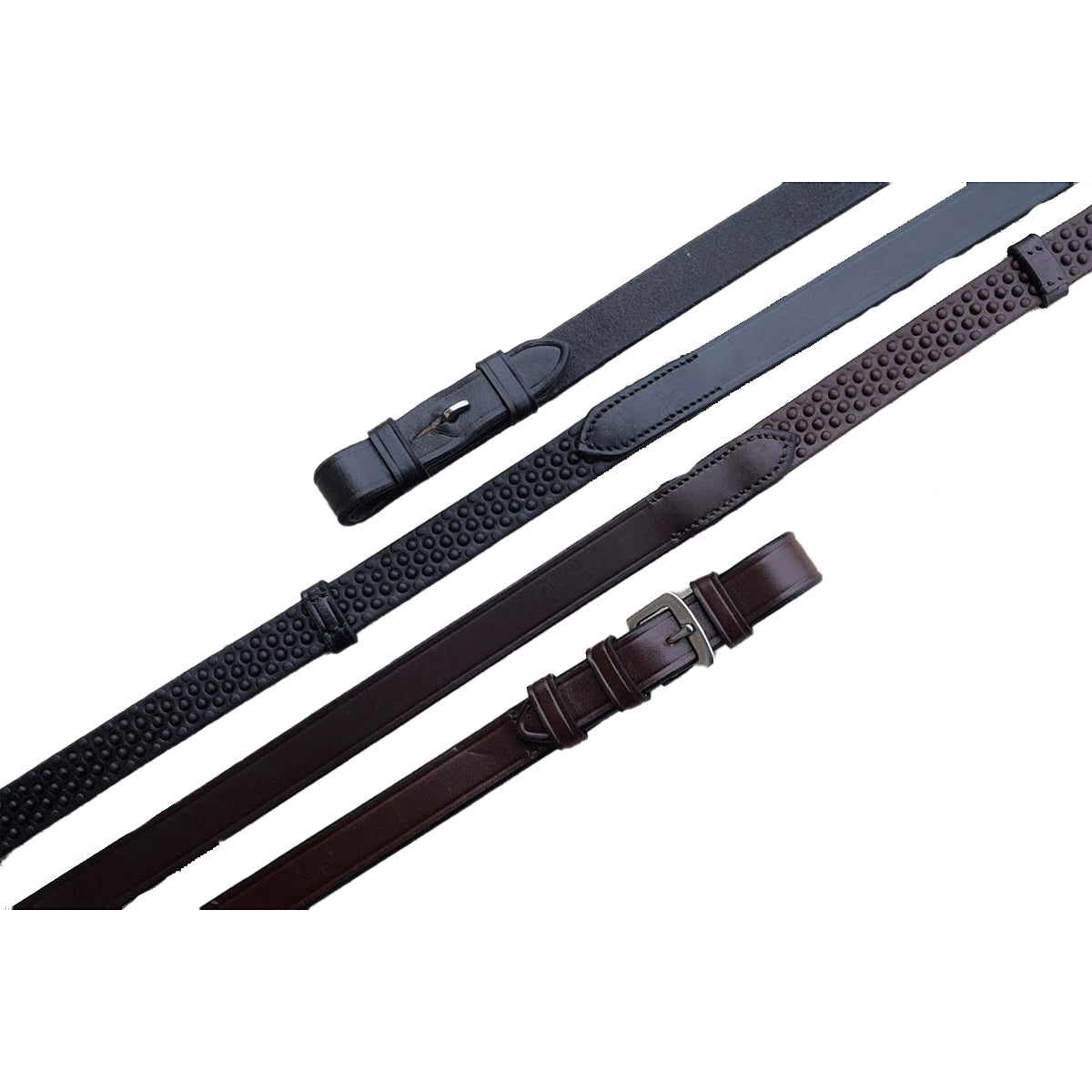 FSS Bio Grip Rubber Reins - Flexible, Soft, Narrow Thin Pebble Grip For Equestrian