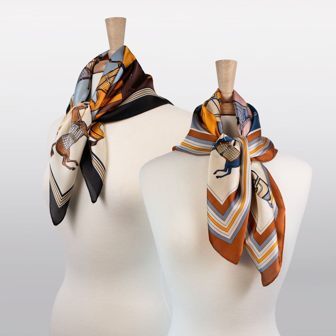 Urban Equestrian Signature - Stylized Equestrian Scarf in Black