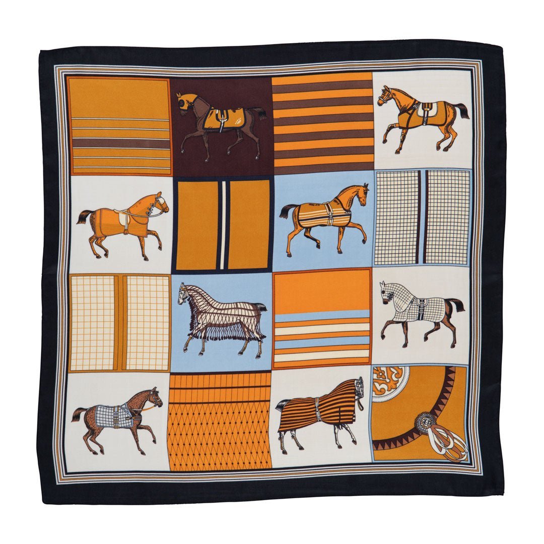 Urban Equestrian Signature - Oversize Equestrian Scarf in Black