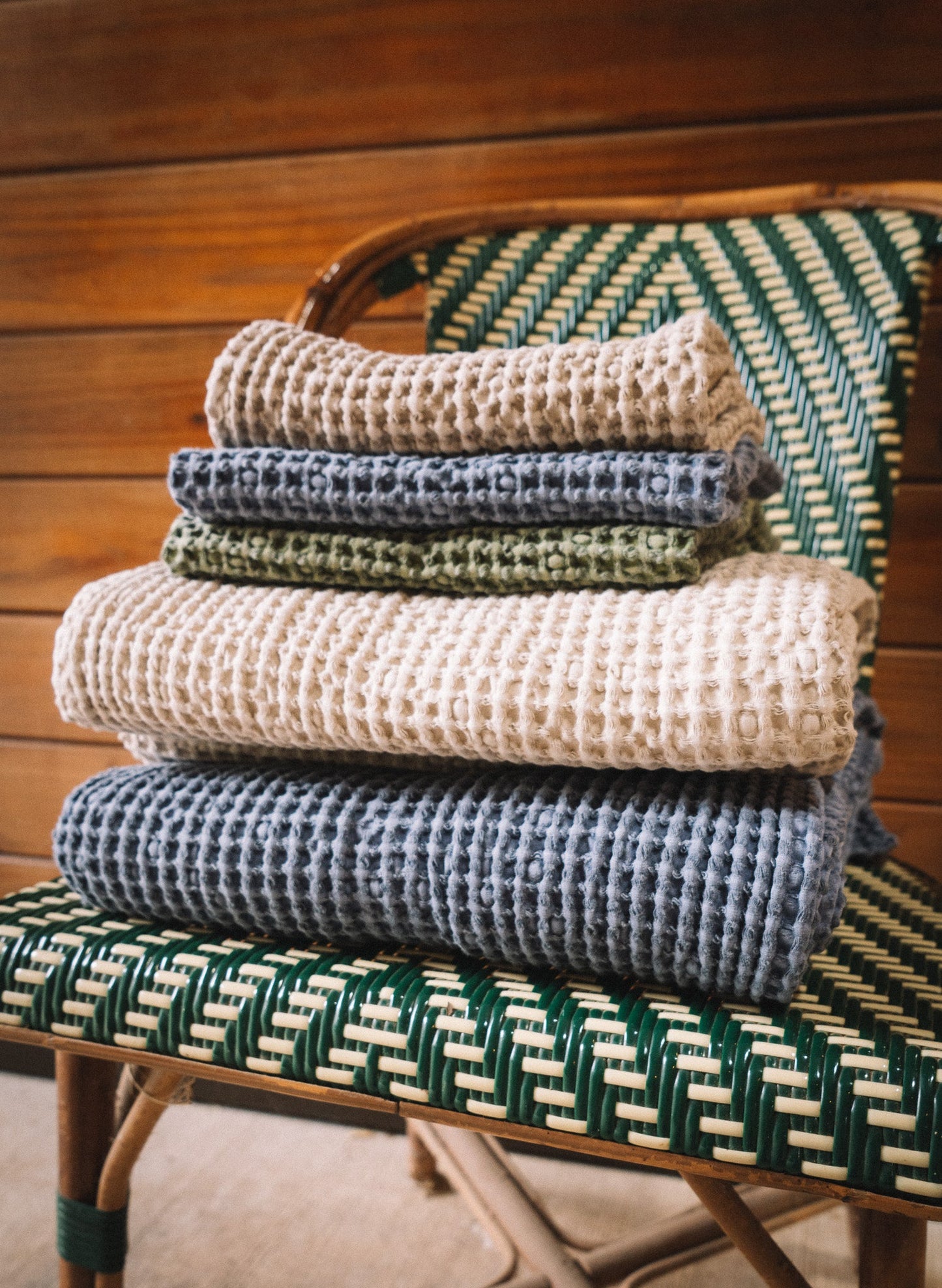 Sixteen Cypress Cotton Waffle Horse Drying Towel, Indigo