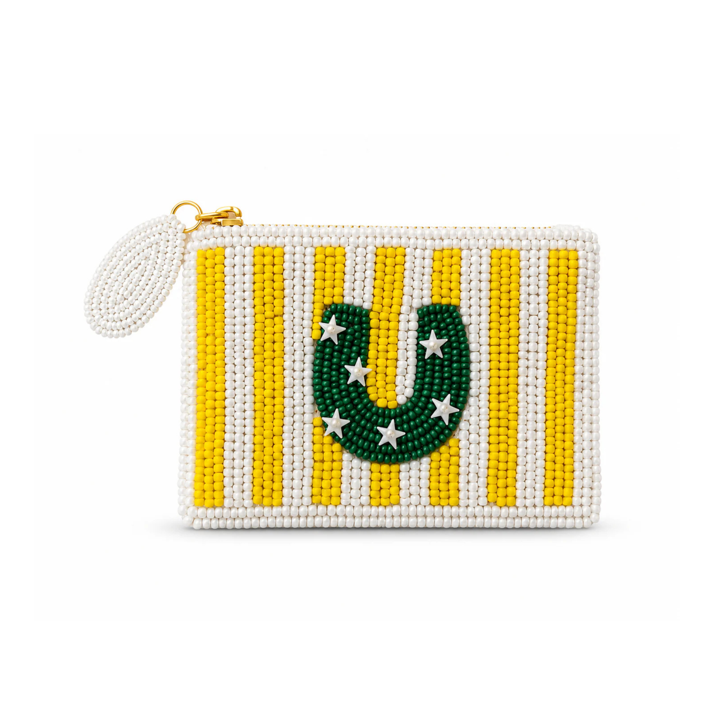 Tucker Tweed Horseshoe Stripe Small Beaded Pouch