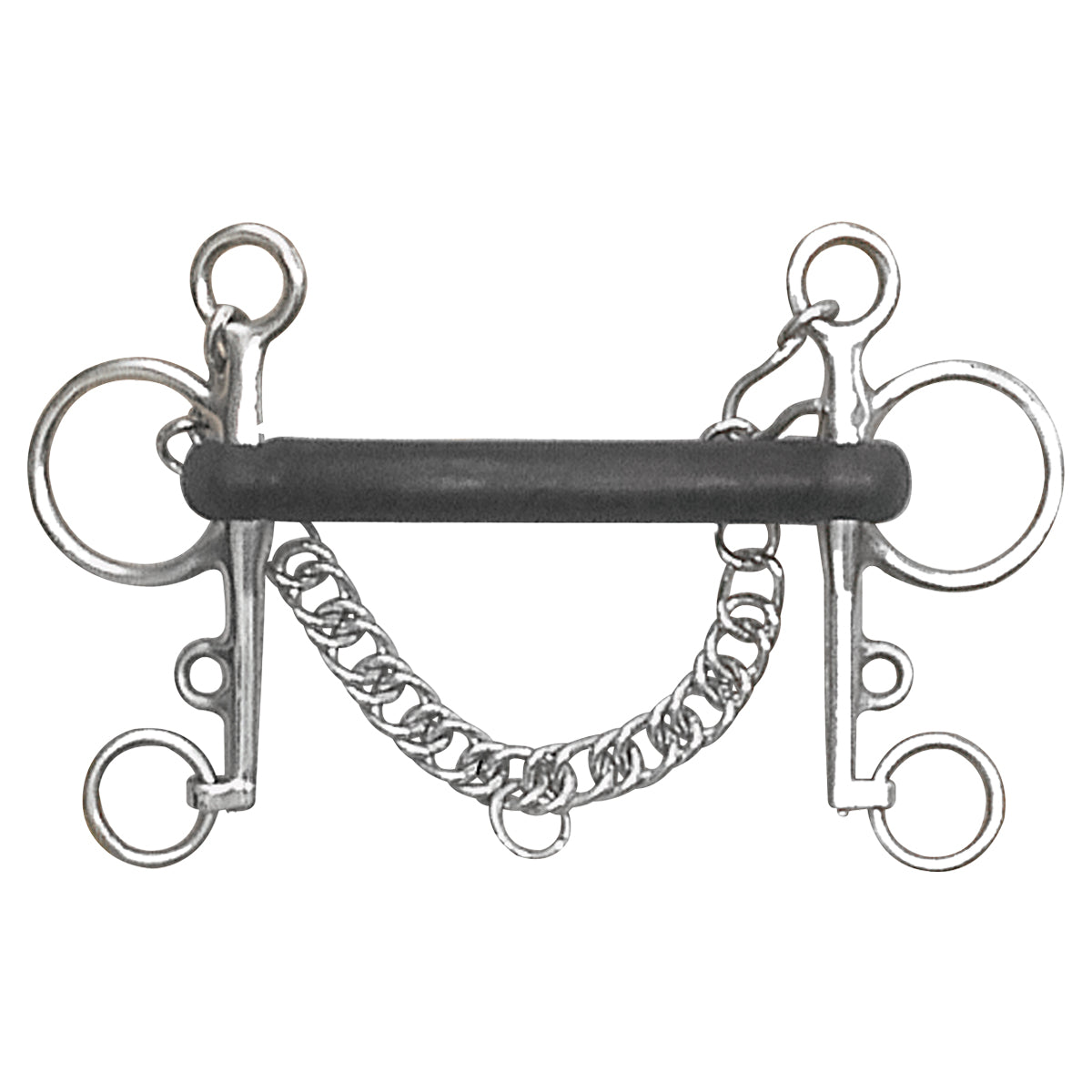 Centaur Stainless Steel Hard Rubber Mullen Mouth Pelham Bit