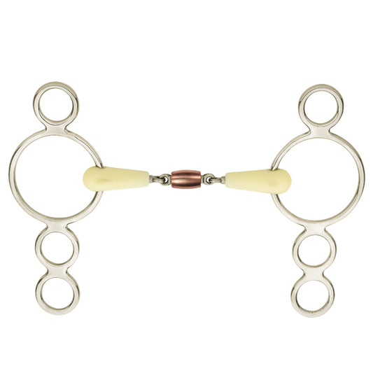 Happy Mouth Dbl Joint  Copper Roller Mouth 2-Ring Pessoa Gag