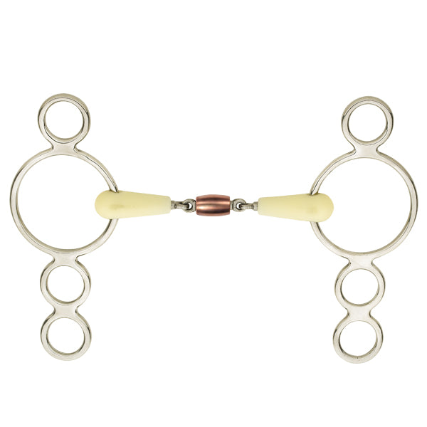 Happy Mouth Dbl Joint Copper Roller Mouth 2-Ring Pessoa Gag