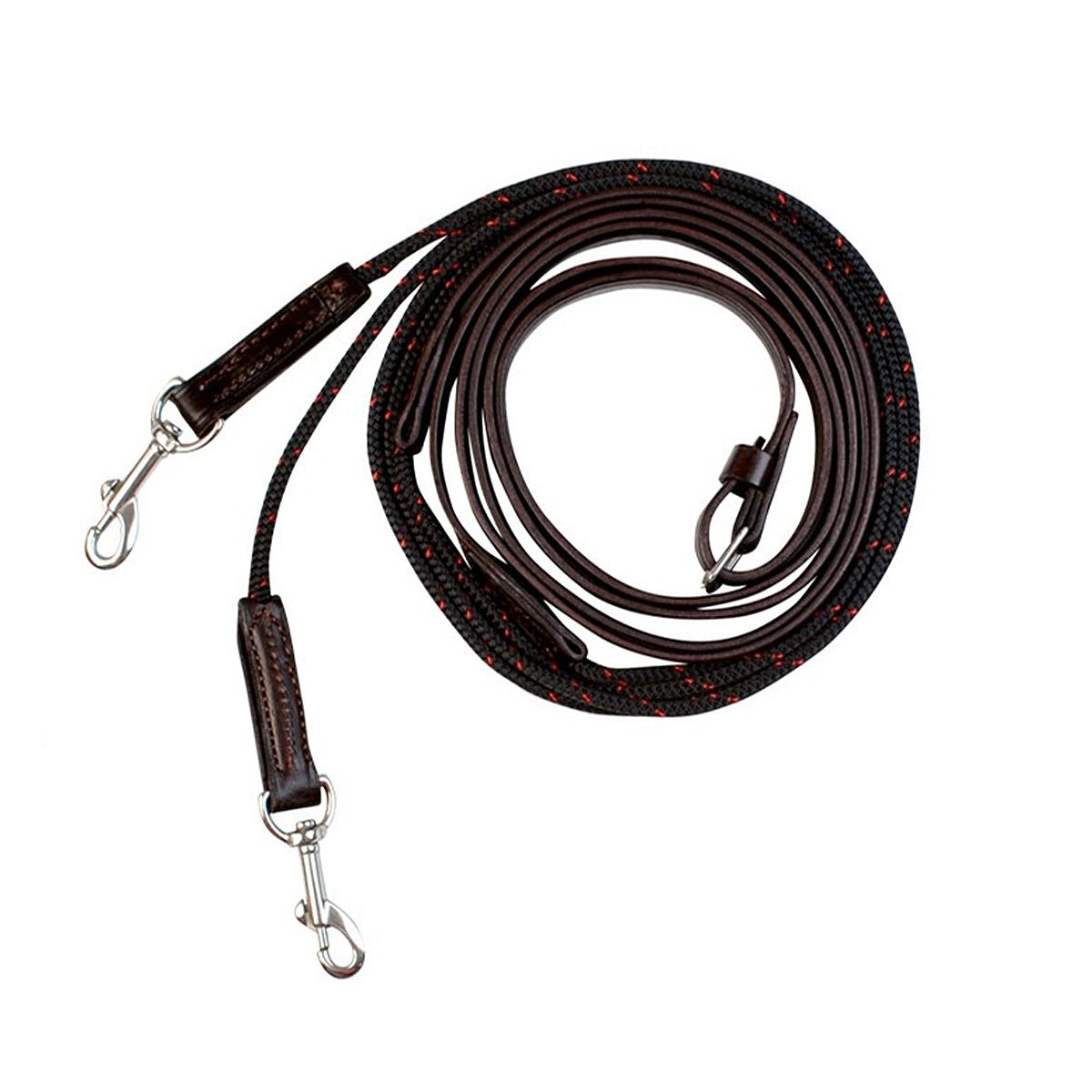 Walsh English Leather Draw Reins with Rope