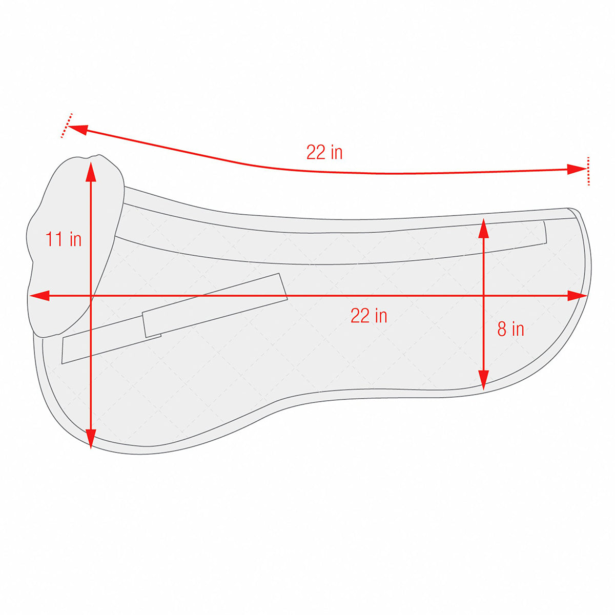 Size Chart of ECP Classic Sheepskin Half Pad