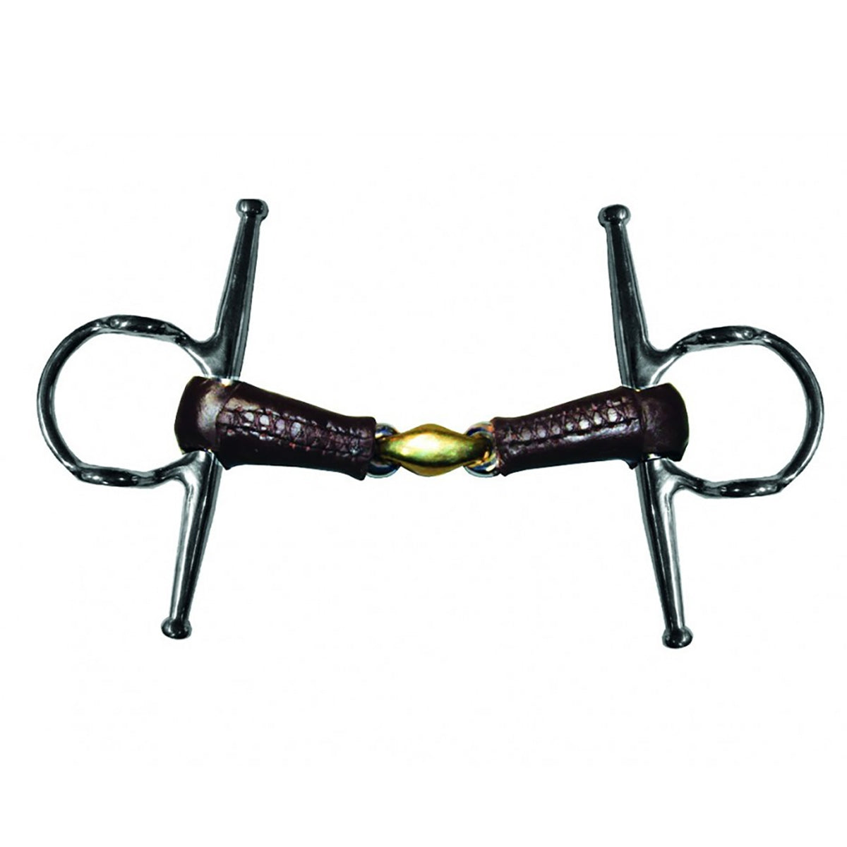 Jump'in Leather Covered French Link Full Cheek Gag Bit