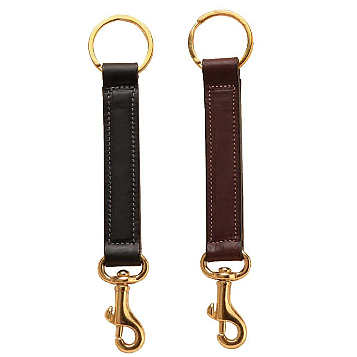 Tory Leather Brass Snap Key Fob