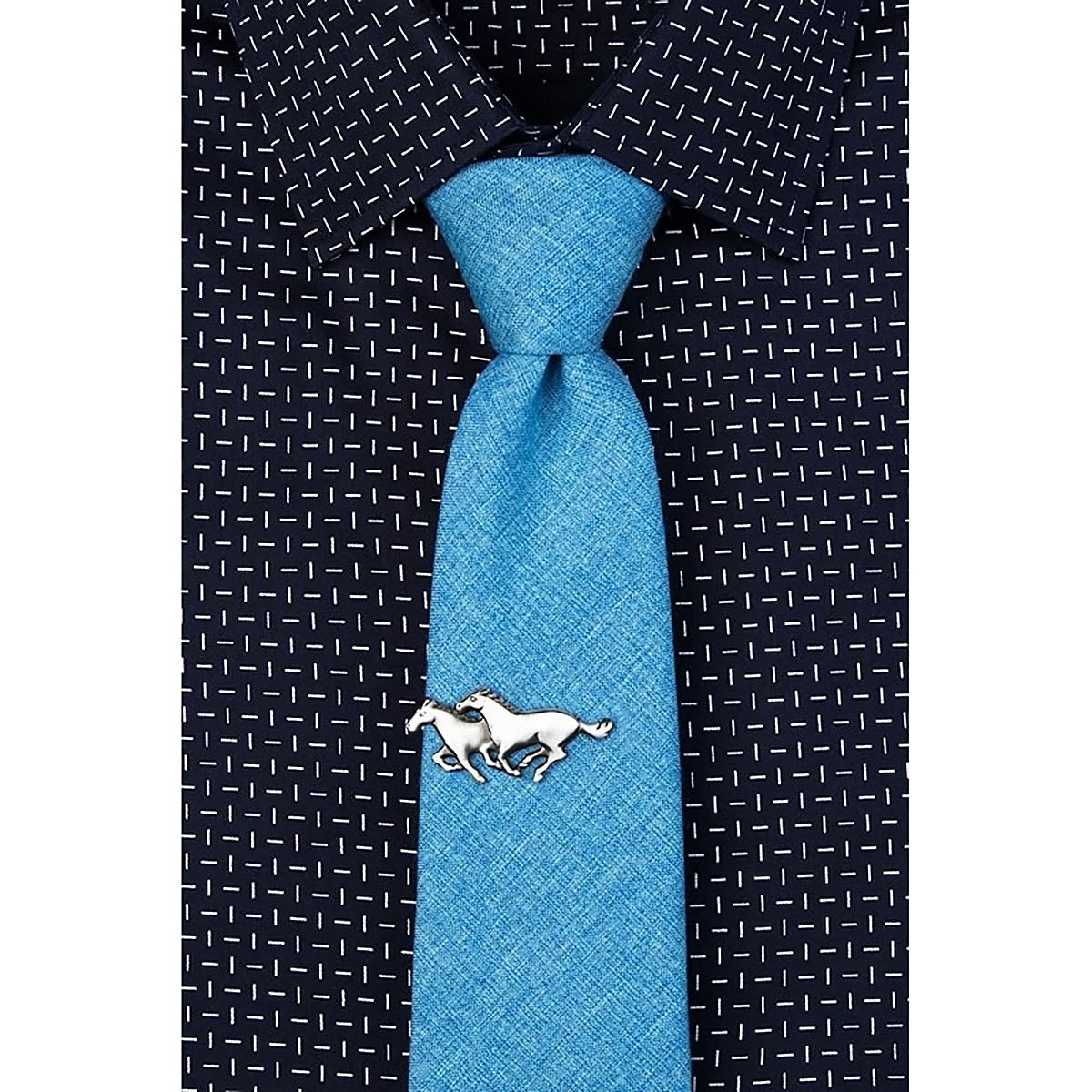 Wild Attire Inc. Wild Horses Antiquated Silver Metal Tie Bar