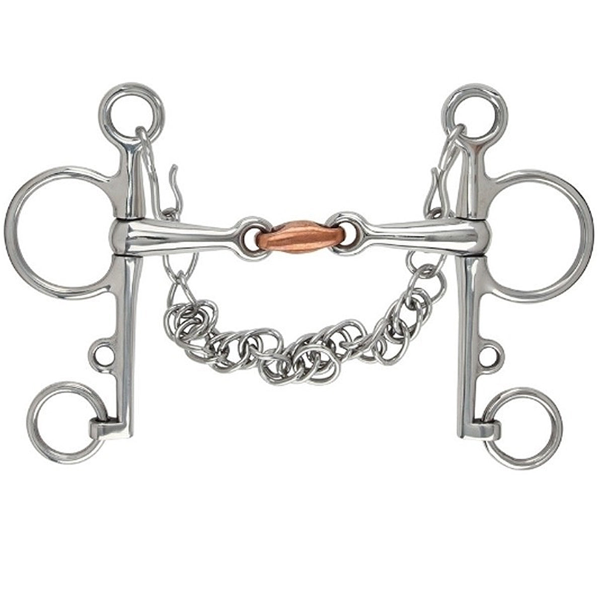 Shires Double Jointed Copper Lozenge Pelham Bit